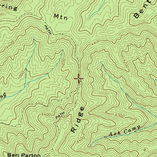 Topographic Map of Dripping Spring Mountain Campsite, TN