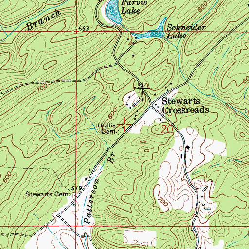 Topographic Map of Stewarts Crossroads Community Church, AL