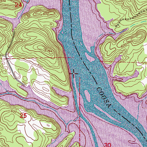 Topographic Map of Ten Islands (historical), AL