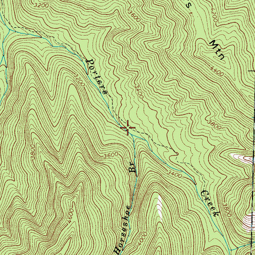 Topographic Map of Porters Flat Campsite, TN