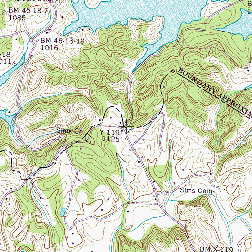 Topographic Map of Schroder (historical), TN