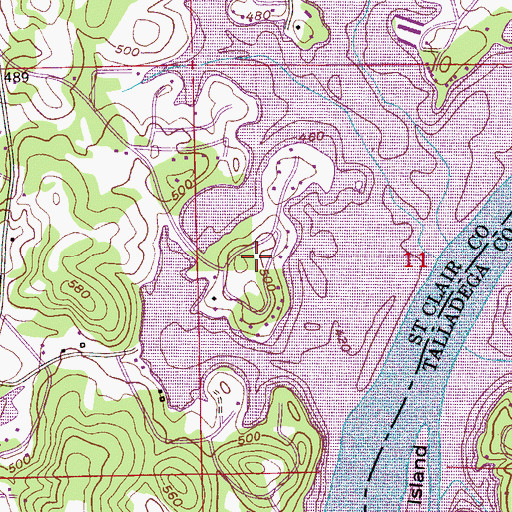 Topographic Map of Treasure Island, AL