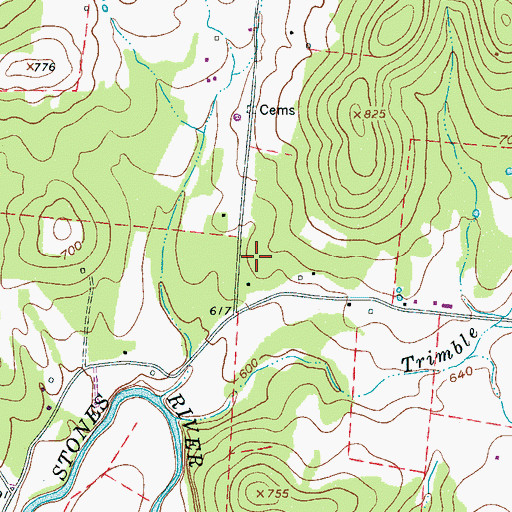 Topographic Map of Floyd-Alexander Cemetery, TN