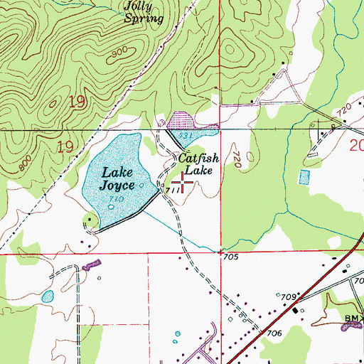 Topographic Map of Twin Lake Estates, AL