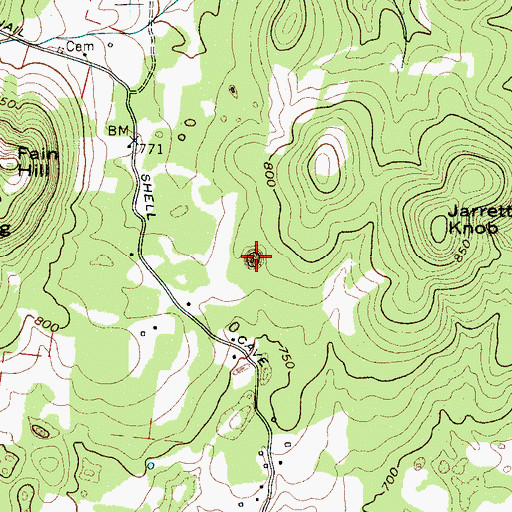 Topographic Map of Snail Shell Cave Spring, TN