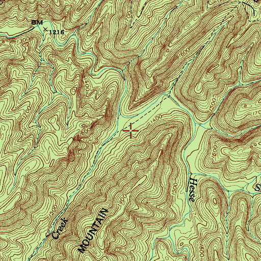 Topographic Map of Hesse Creek Campsite, TN