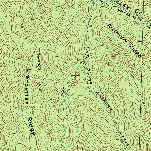 Topographic Map of Ledbetter Ridge Campsite, TN