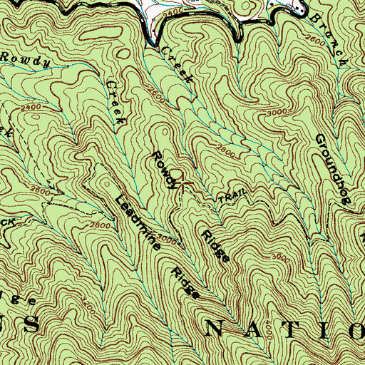 Topographic Map of Gilliland Creek Campsite, TN