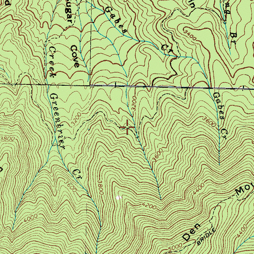 Topographic Map of Sugar Cove Campsite, TN