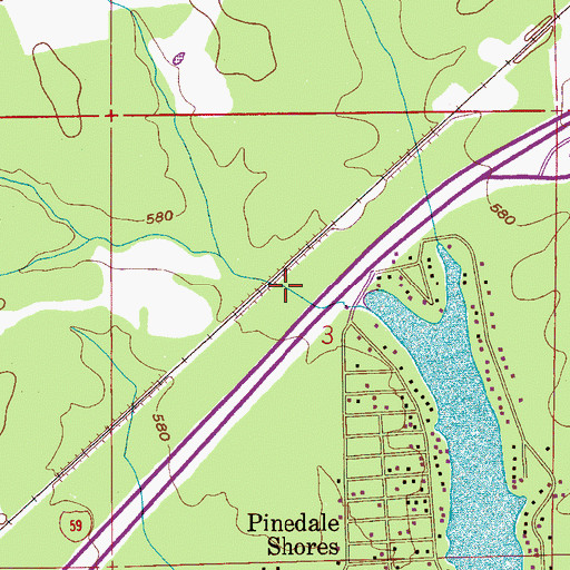 Topographic Map of Woodall, AL