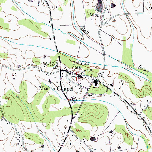 Topographic Map of Morris Chapel Post Office, TN