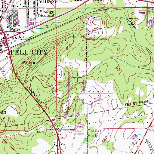 Topographic Map of Woodmont, AL