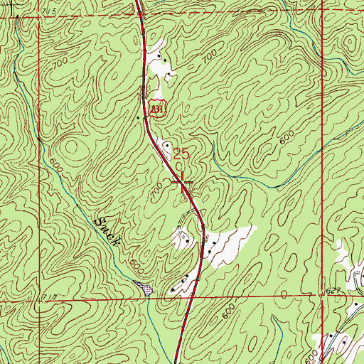 Topographic Map of Wrights School (historical), AL