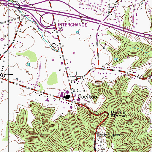 Topographic Map of Joelton Post Office, TN