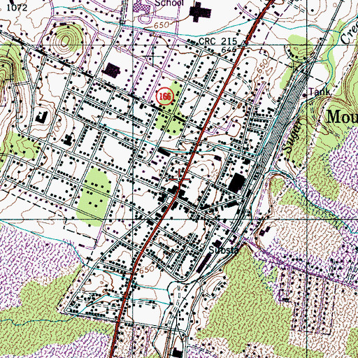 Topographic Map of Mount Pleasant Post Office, TN