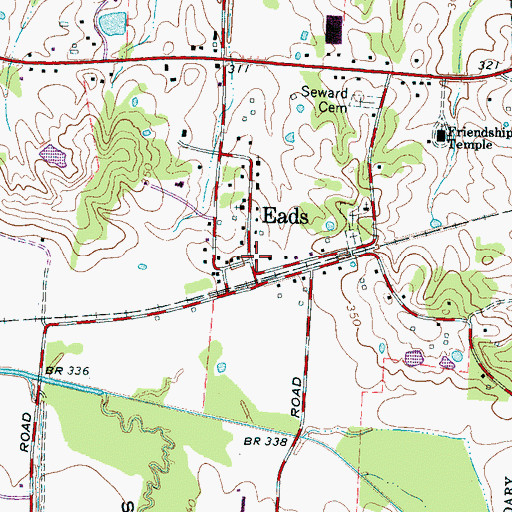Topographic Map of Eads Post Office, TN
