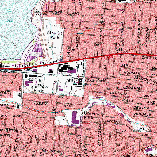 Topographic Map of Hollywood Post Office, TN