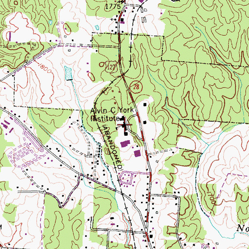 Topographic Map of York Institute High School, TN
