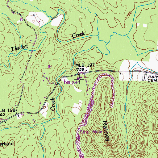 Topographic Map of Dill Elementary School, TN