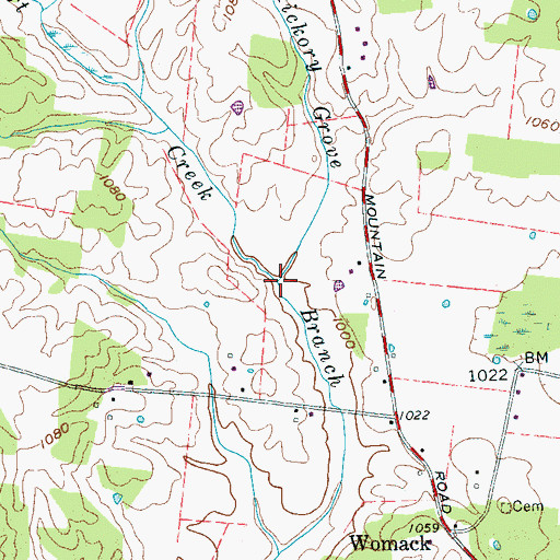 Topographic Map of Devenport Creek, TN
