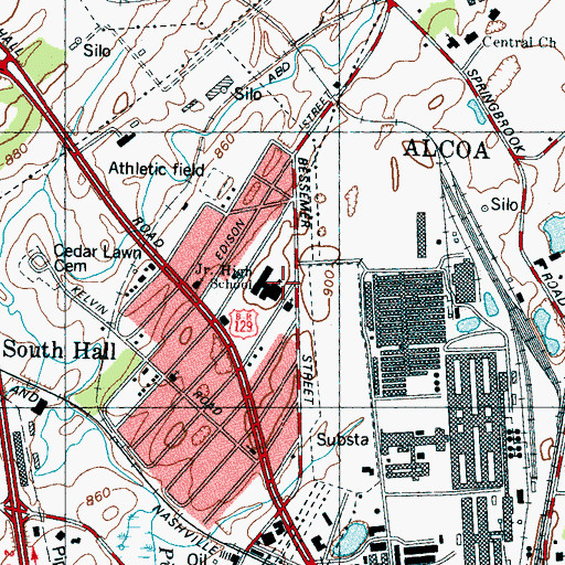 Topographic Map of Charles Hall School - Isabela, TN