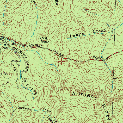 Topographic Map of Incline Gap, TN