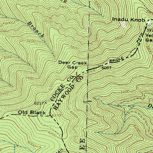 Topographic Map of Deer Creek Gap, TN