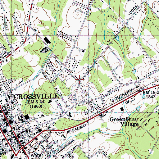 Topographic Map of Wesleyan Methodist Chapel, TN