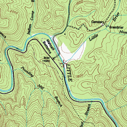 Topographic Map of Little Brier Branch, TN