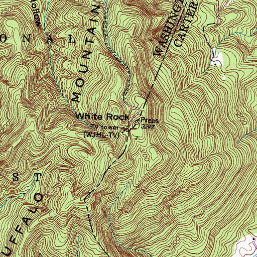Topographic Map of WJHL-TV (Isabela), TN