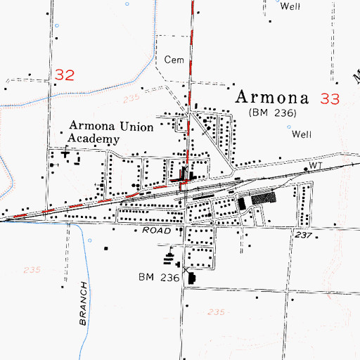 Topographic Map of Armona, CA