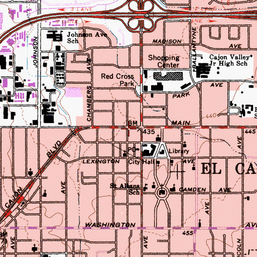 Topographic Map of El Cajon, CA