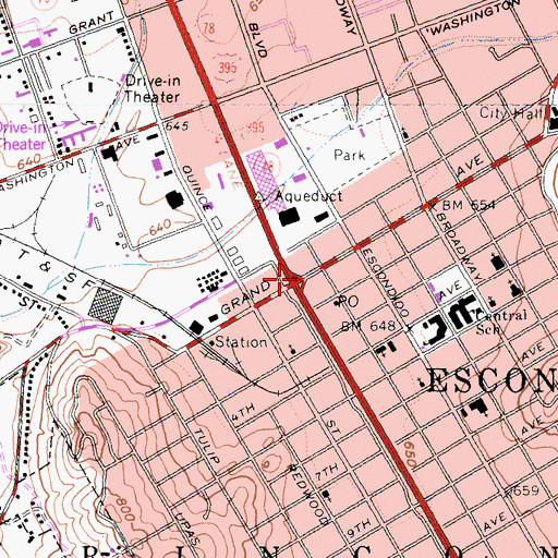 Topographic Map of Escondido, CA