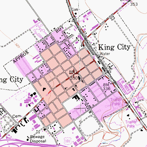 Topographic Map of King City, CA