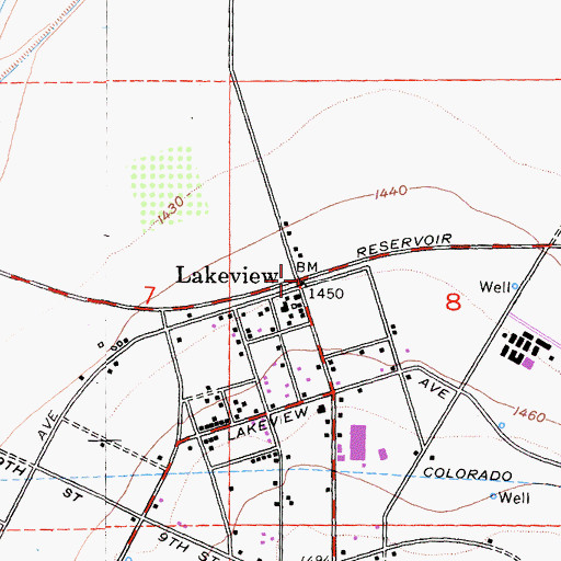 Topographic Map of Lakeview, CA