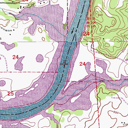 Topographic Map of Halls Ferry (historical), AL