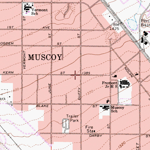 Topographic Map of Muscoy, CA