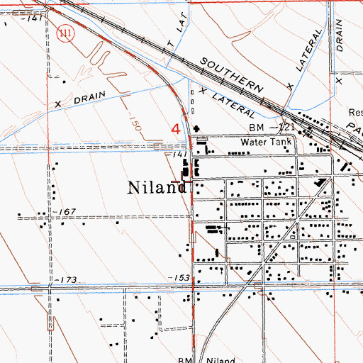 Topographic Map of Niland, CA
