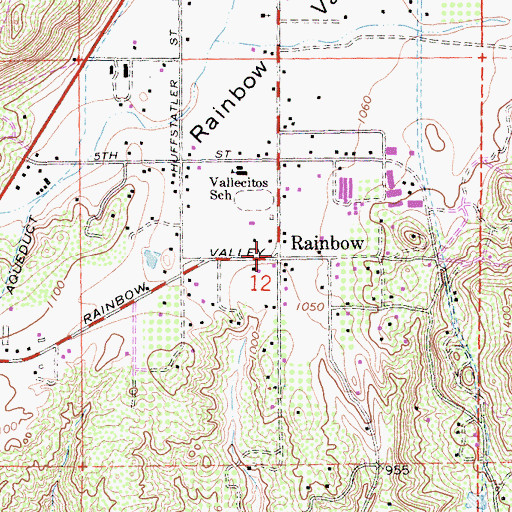Topographic Map of Rainbow, CA