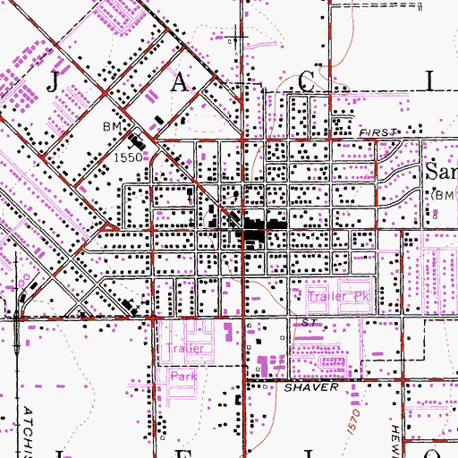 Topographic Map of San Jacinto, CA
