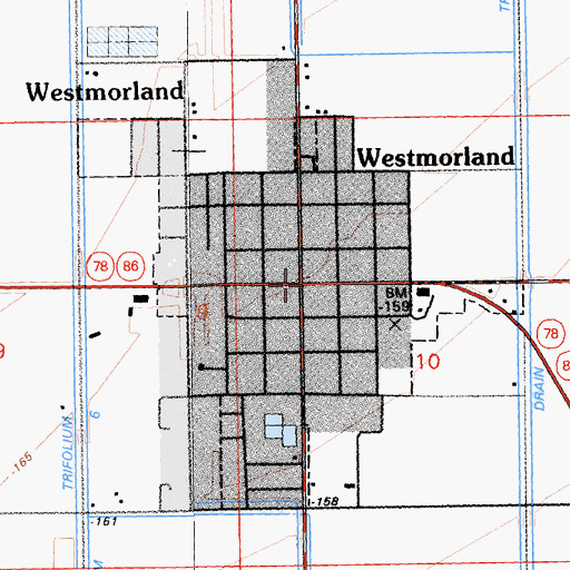 Topographic Map of Westmorland, CA