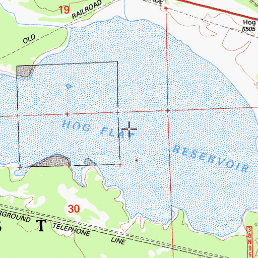Topographic Map of Hog Flat Reservoir, CA