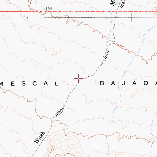 Topographic Map of Mescal Bajada, CA