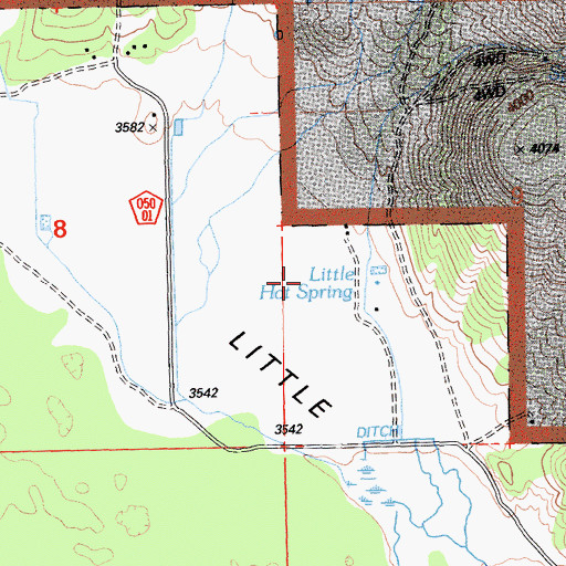 Topographic Map of Little Hot Spring, CA