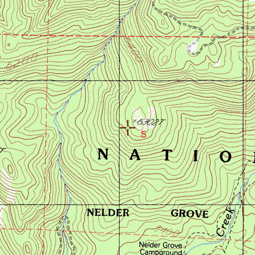 Topographic Map of Nelder Grove - Giant Sequoias, CA