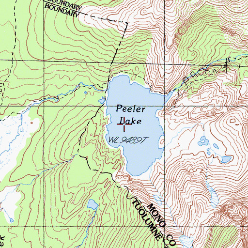 Topographic Map of Peeler Lake, CA