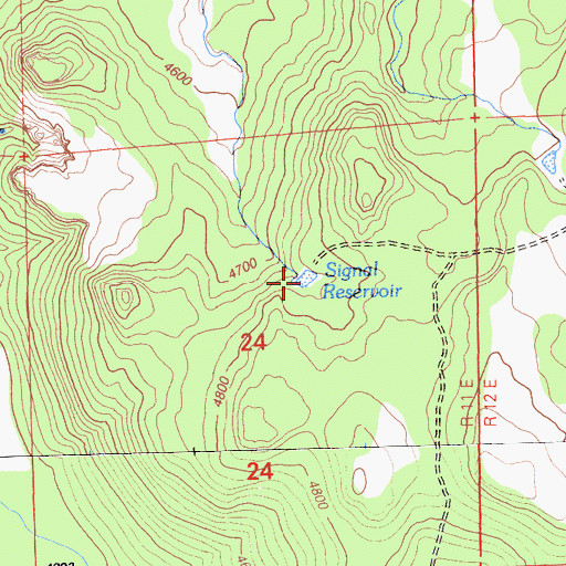 Topographic Map of Signal Reservoir, CA