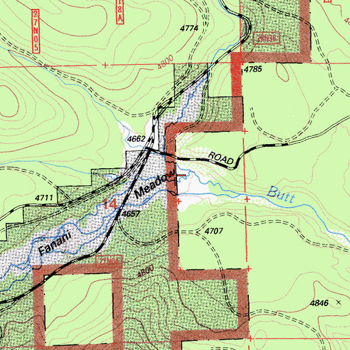 Topographic Map of Soldier Creek, CA