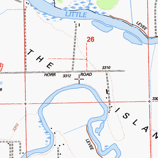 Topographic Map of The Island, CA