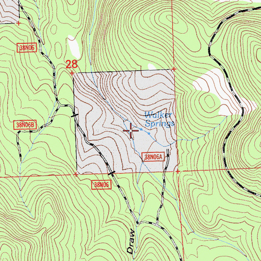 Topographic Map of Walker Spring, CA